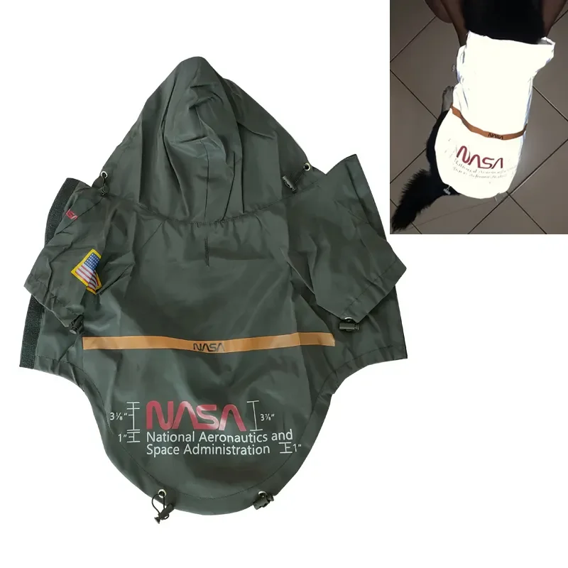 trendy yellow outdoor storm wind winter proof waterproof large pet dog face raincoat windbreaker hoodie coat jacket clothes