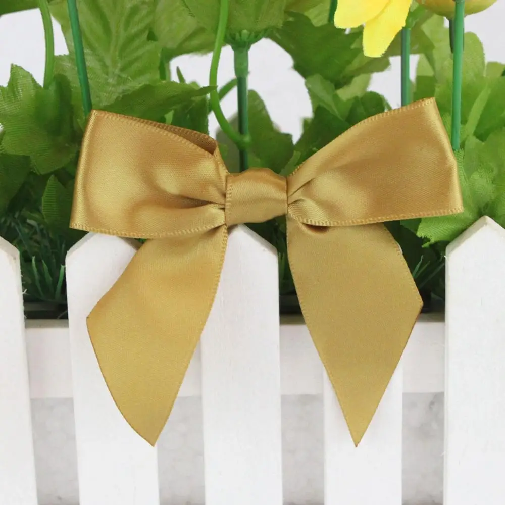 Colourful Ribbon Bows Decoration/pre Tied Bow Gift Bow with Wire Twist Tie/pretied Twist Tied Candy Satin Christmas