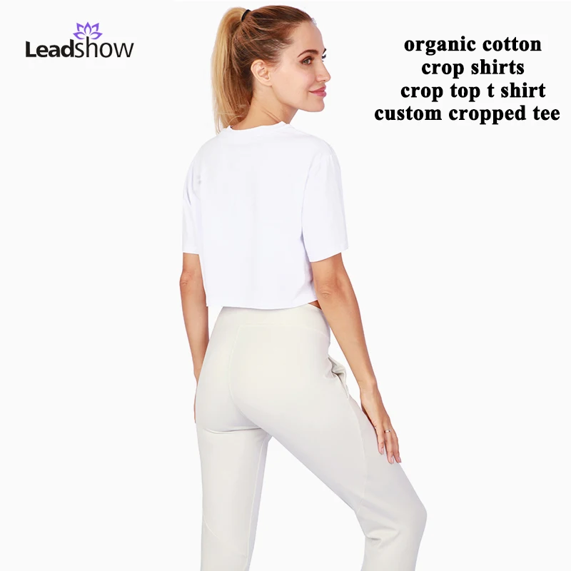 Custom Logo Hot Selling Ladies Fitness Quick Dry Lose Fitting Crewneck Crop Top Graphic Tee Gym Plus Size White Tshirt For Women