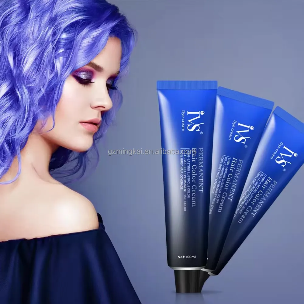 OEM High Quality Private Label Professional Natural Cruelty Free IVS Permanent Organic Hair Color Cream 100ml  Korea Hair Dye