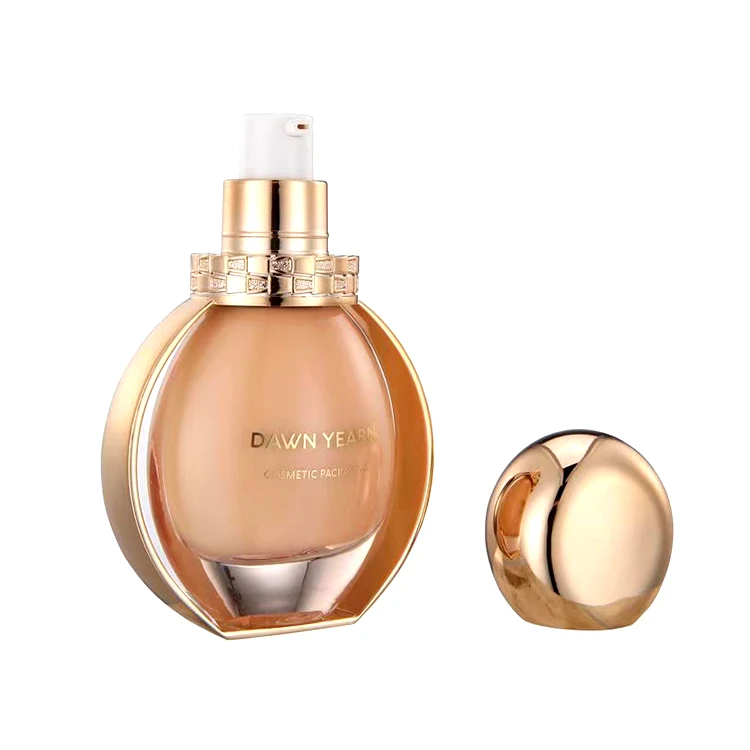 Luxury Cosmetics packaging 40ml empty liquid lotion glass foundation bottle