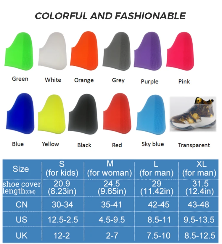 Wholesale Custom Silicone  Shoe cover Rain Waterproof non-slip Protect your shoes in the rainy day Shoe cover