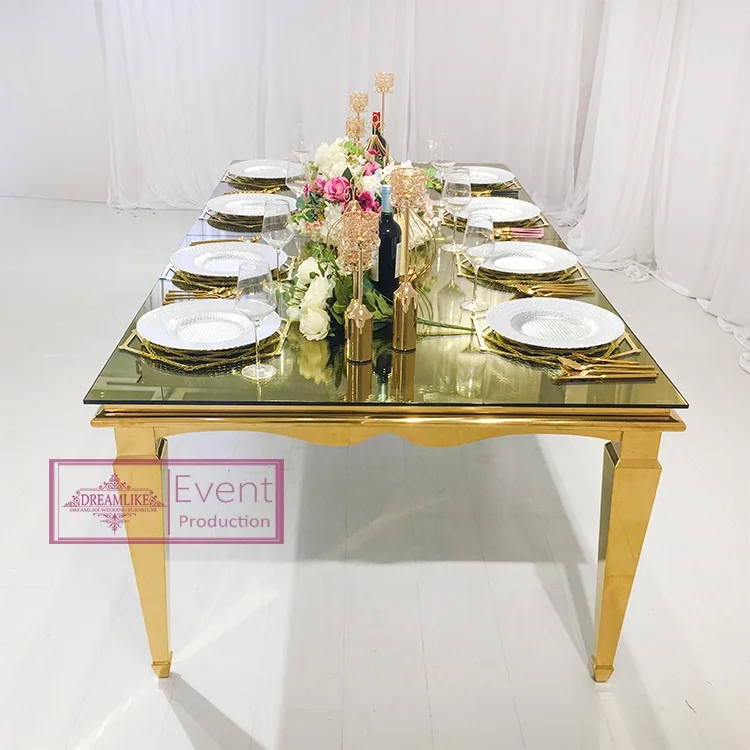 12 seater glass top silver metal table design and chairs for wedding dining