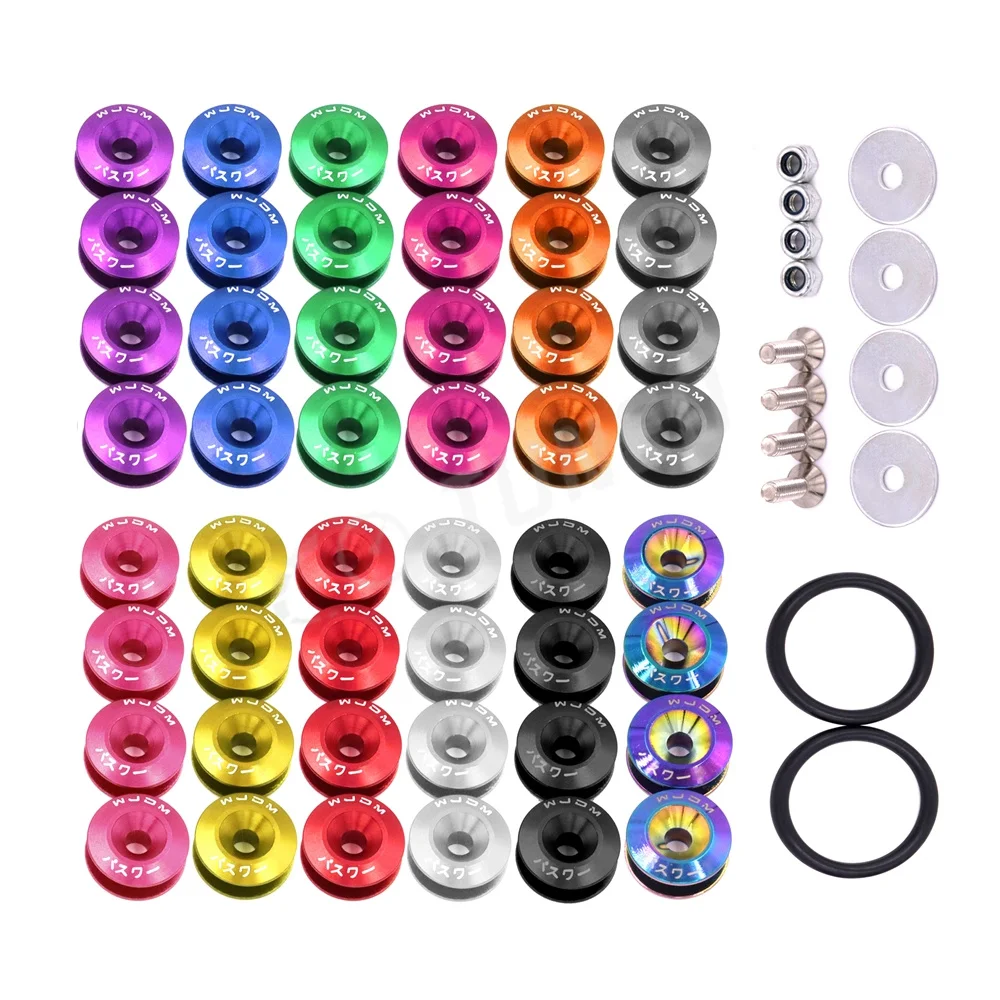 Quick Release Fasteners Gasket For Front Or Rear Bumpers JDM Truck Fender Hatch Lids Kits With Rubber Ring