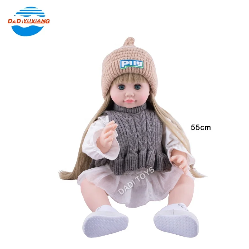 Hot Selling 55Cm Full Body Vinyl Newborn Baby Dolls Reborn, Soft Safty Material Talking Simulation Lifelike Baby Doll