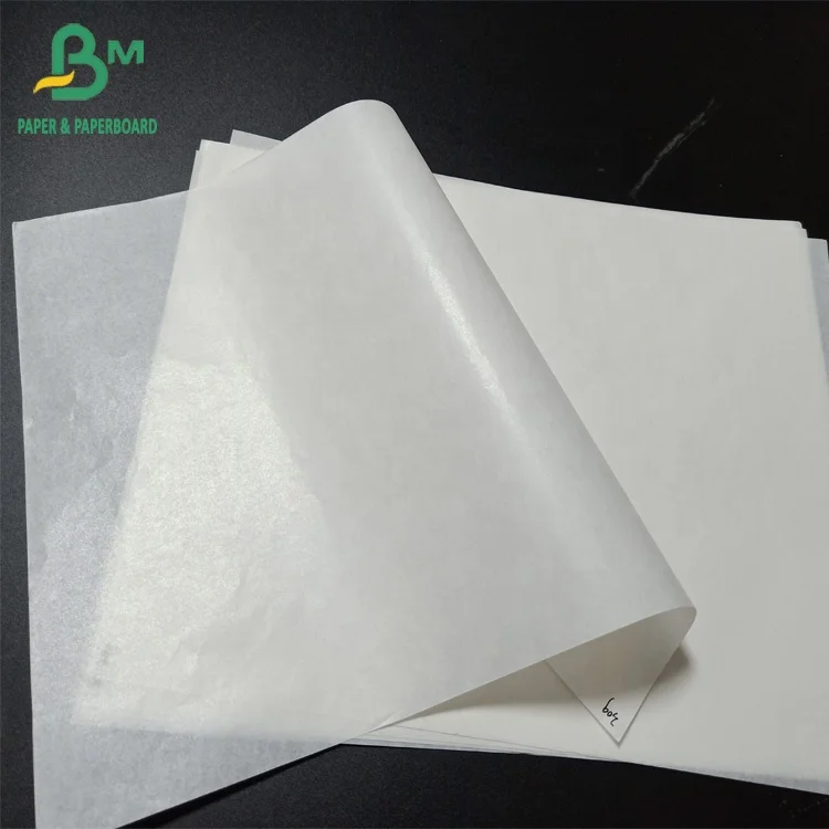 45g Glossy White Kraft MG Paper Greaseproof Bleached Roll Paper For Cover Hamburger