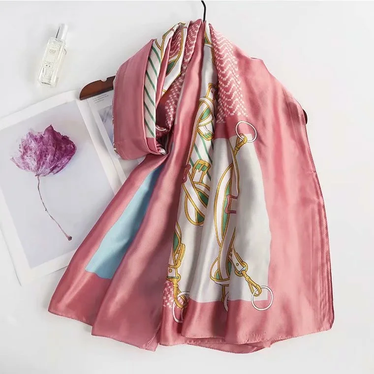 custom design satin scarf 90x90 women fashion scarf hijab silk scarves high quality