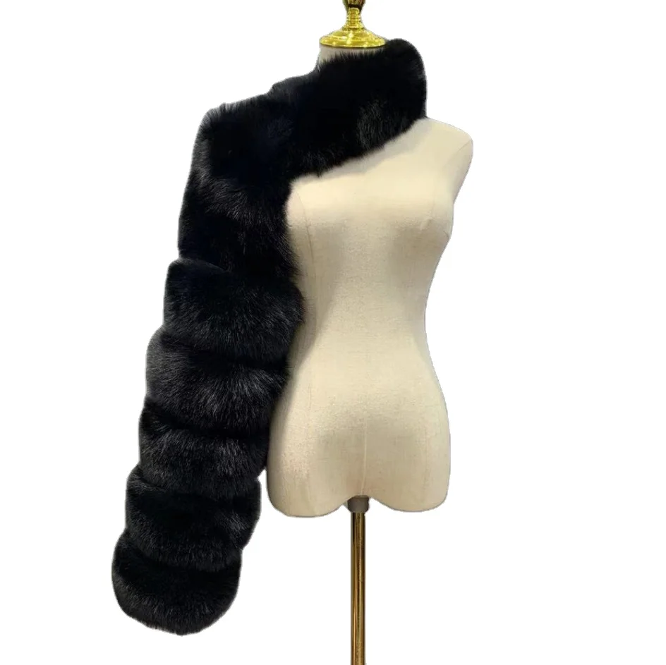 2022 New Cheap Price Professional Manufacturer Faux Coat Long Jacket One-Sleeve Cropped Fur Top