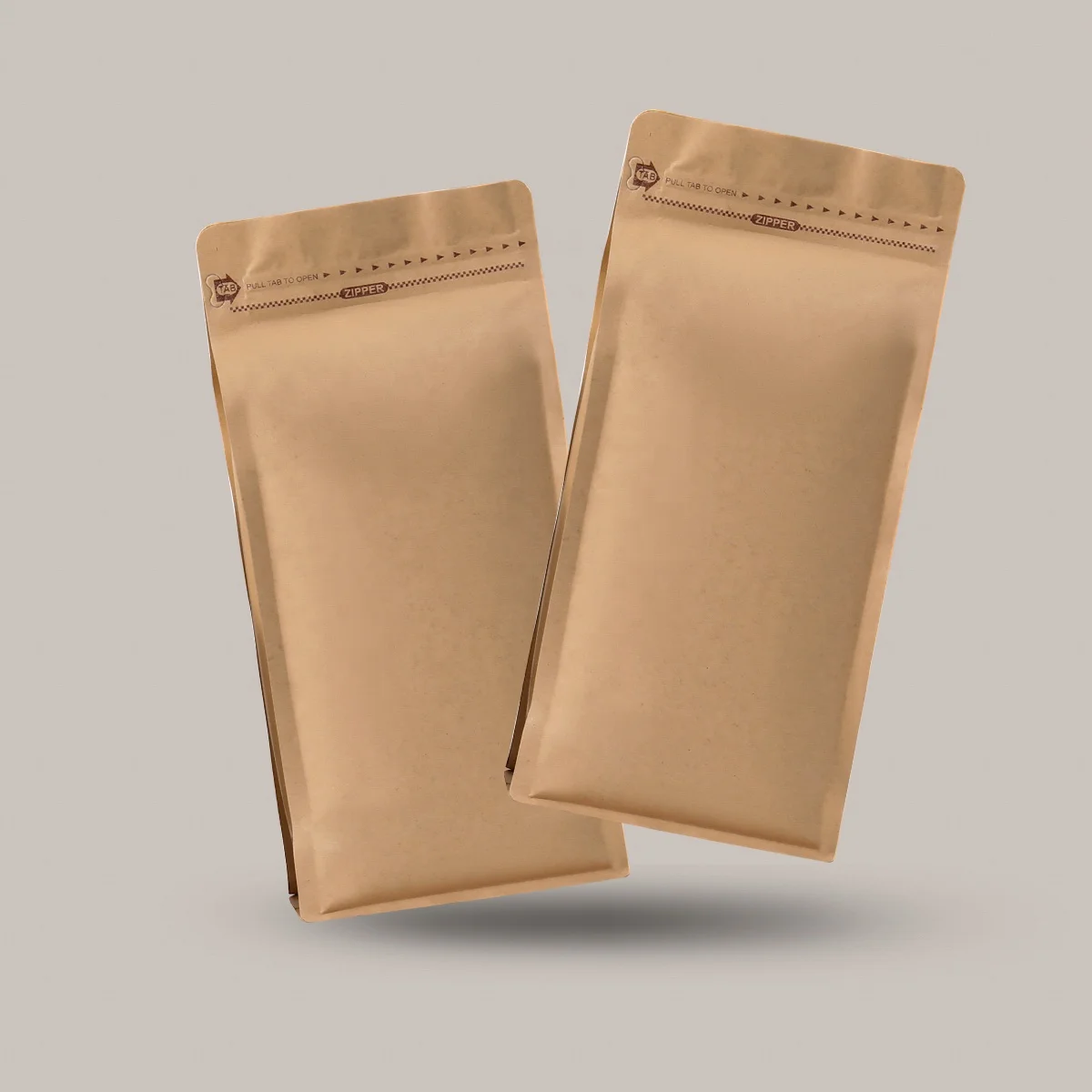 Resealable 1kg 500g 250g Matt Flat Bottom  Aluminum Foil Kraft paper  Coffee Bag With Valve And Zipper