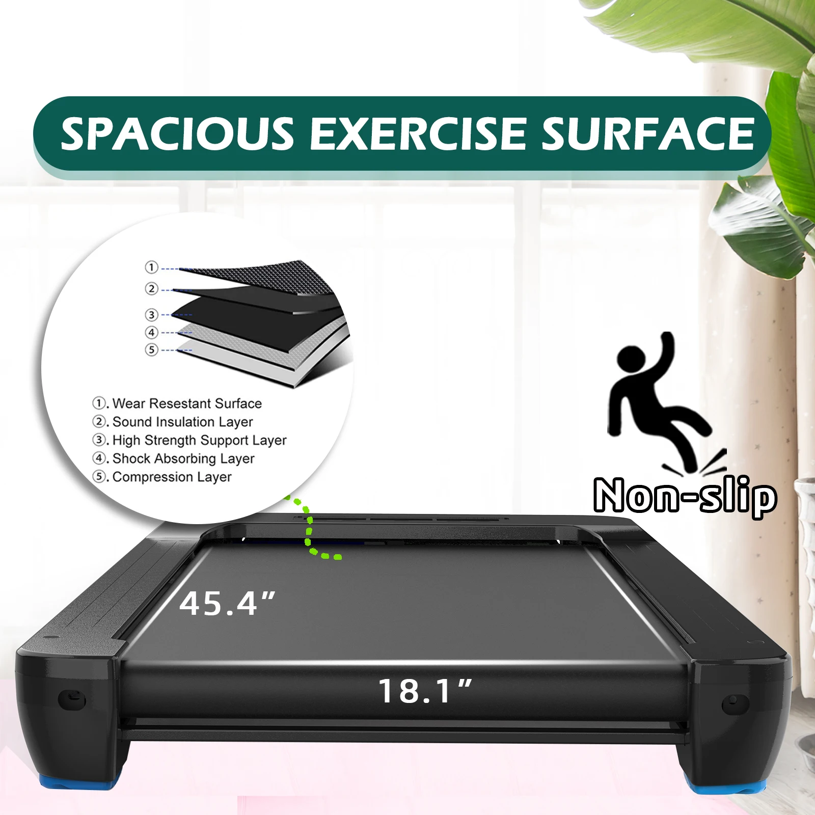 Motorised Treadmill Flat Treadmill No Handles Smart Walking Pad Home Fitness Treadmill