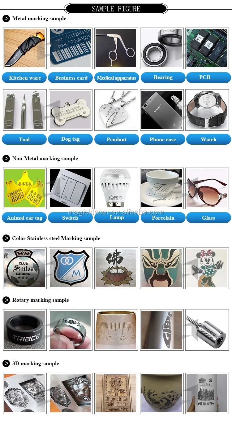 Laser  engraving marking Machine 20 30 50  Marker mark metal coins cnc machine maquina cnc fieber digital printers