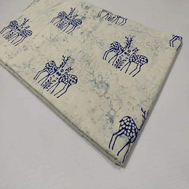 Natural Indian hand block print cotton fabric material cloth