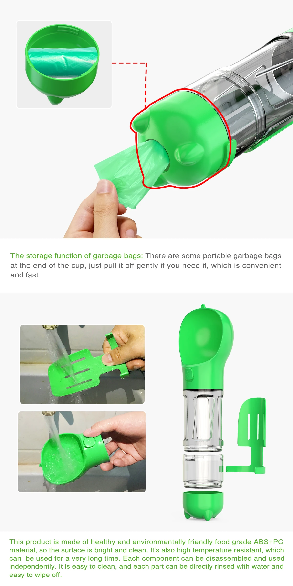 
Amazon Hot Sale pet drinking water bottle pet travel drinking food water for pets 