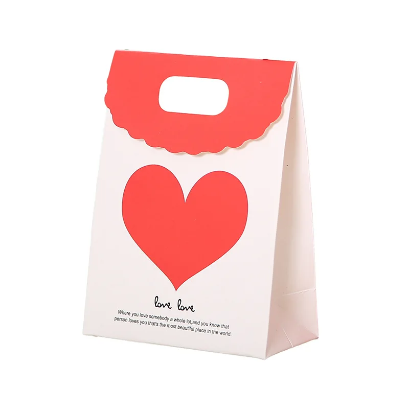 Thickened Large Shopping Printed Logo Flip Cover Paper Craft Bag Cute Paper Bags