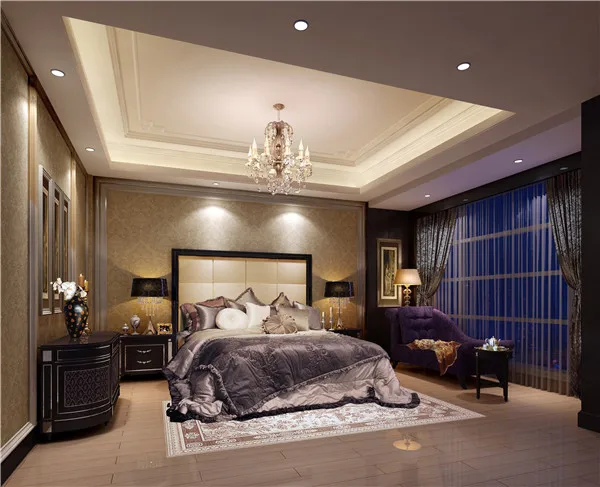 Customized Modern Design Royal Villa Bedroom Furniture Bed Set
