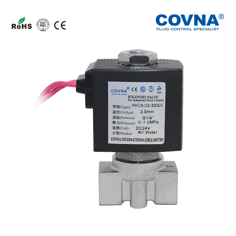 COVNA Manufacturer Brass Stainless Steels 12v operated solenoid valve normally open valvula solenoide