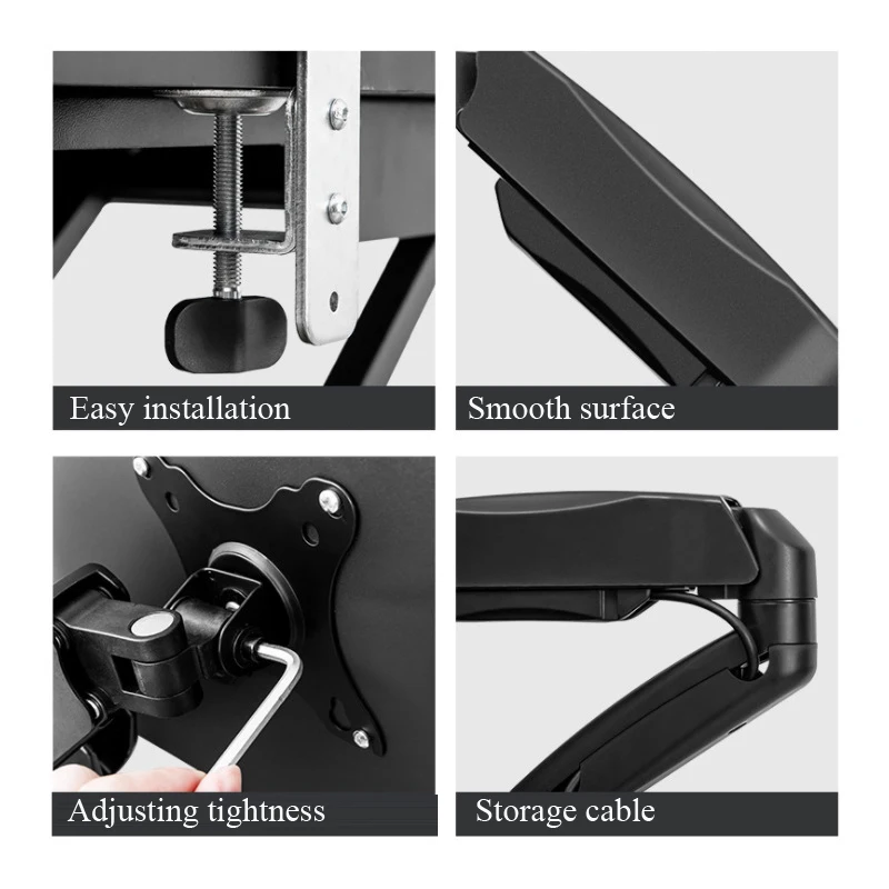 LCD Monitor Stand Gas Spring double Monitor Arm 90 Degree laptop stands adjustable