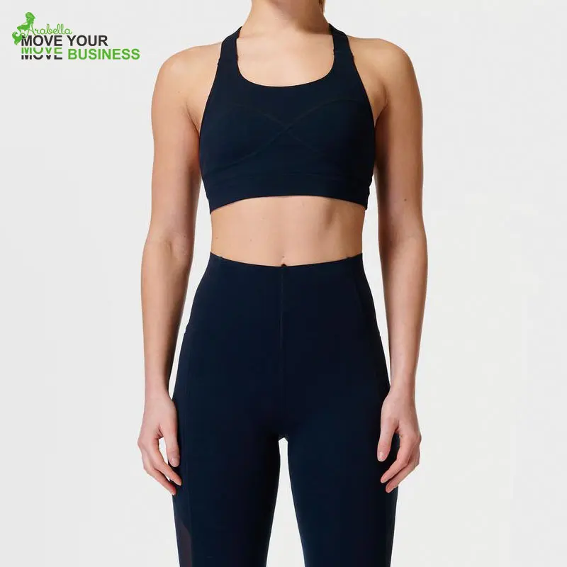 Arabella 2024 Custom Logo Sports Bra for Women Criss-cross Back Padded with Big Breast