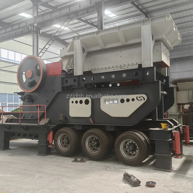 Hard Stone Mobile Impact Crusher Machine Crushing Pebble Mobile 100 Ton Crusher Sand Stone Gravel Plant