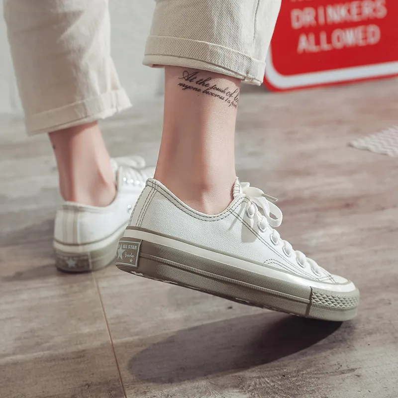 Xuanhui Wholesale Fashion High Quality Low Price Durable Comfortable Top Lace up Casual Sneakers Woman Canvas Trendy Shoes