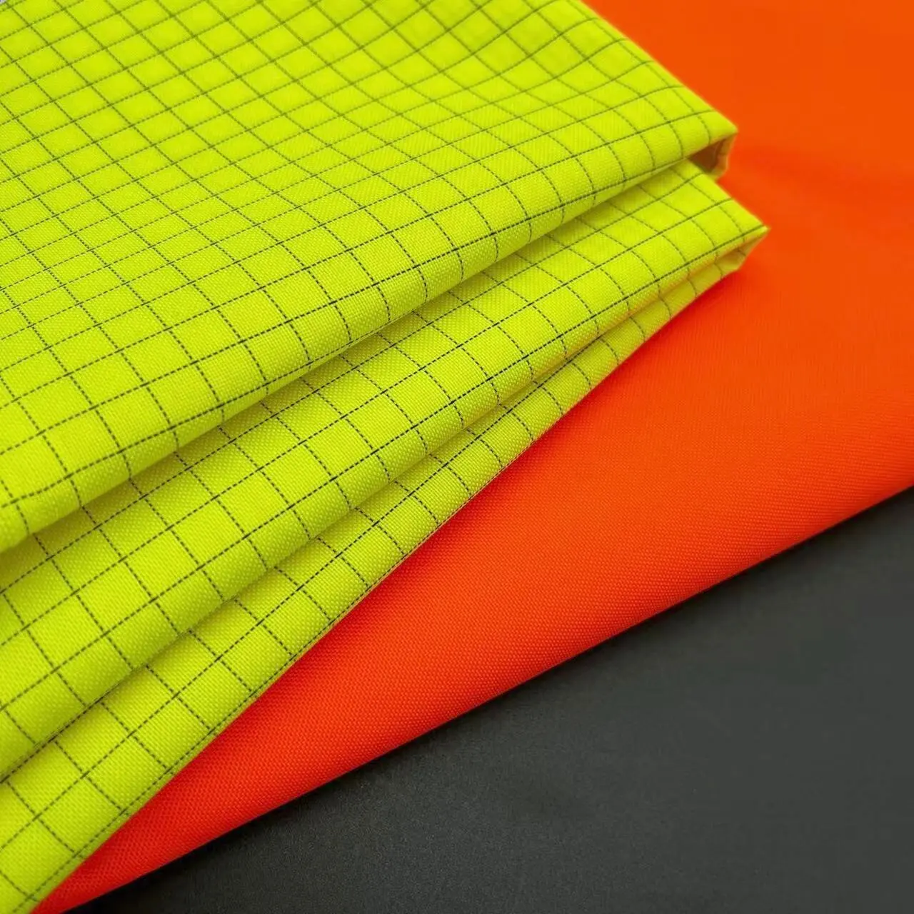 Eco-friendly Fluorescent Conductive Workwear Fabrics 100% Polyester Oxford Antistatic Fabric