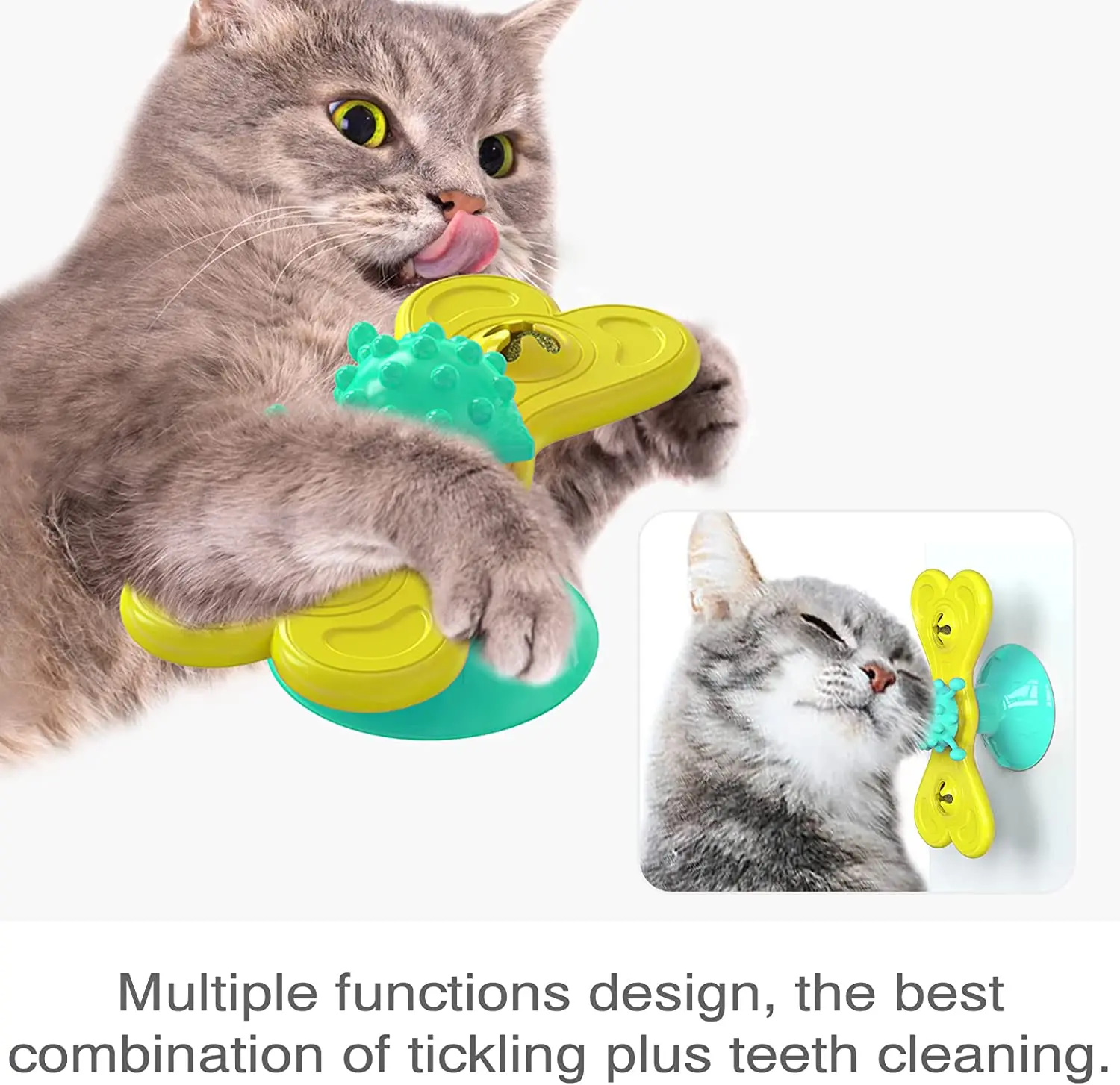 Wholesale Custom Puzzle Kitten Suction Cup Cat Windmill Toys Interactive Pet Cat Toys