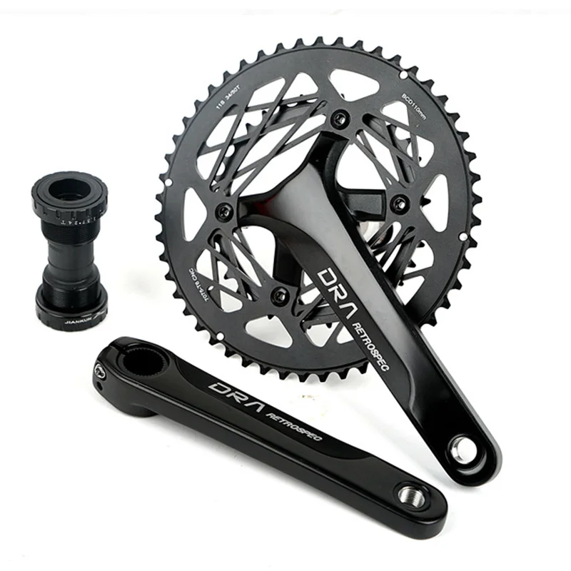 Aluminum  Road Bicycle Chainring Crankset 20/22 speed BCD110 170MM With Sprockets Bottom bracket 34-50T road Bike Crank Set