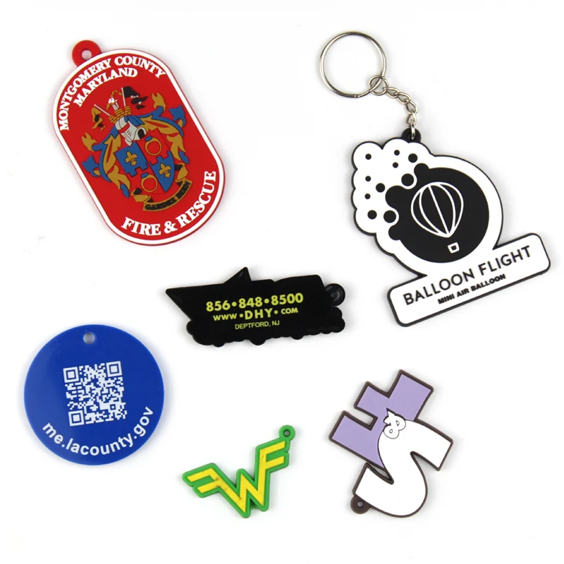 Custom company Logo soft rubber Key Chains 2D 3D Pvc Silicone Keychains with website phone