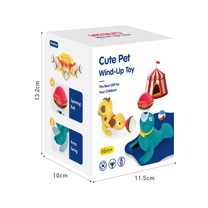 GCC Cute plastic wind up toy acrobatic top ball dolphin animal simulation toy for kids gifts