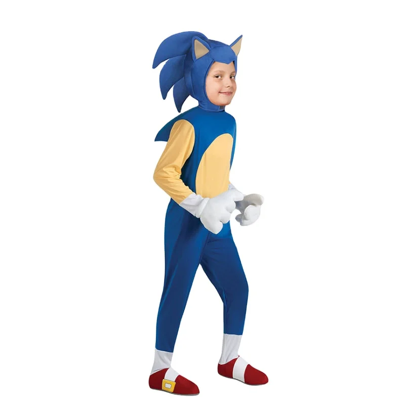 2020 Hot wholesale Movie Halloween Costume Christmas Dress The Hedgehog Kids Performance Show Game Character Cosplay Sonic Boy