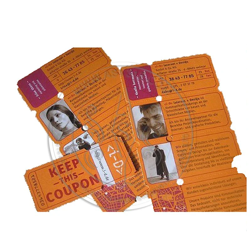 Factory Custom  Anti-counterfeit Business Promotion Discount Voucher Coupon Voucher Ticket