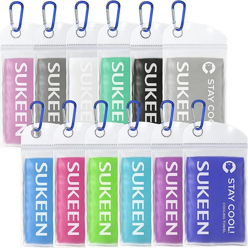 Sublimation instant cooling ice sport chill towel RPET sports microfiber logo custom cooling towels with silicone case for gym