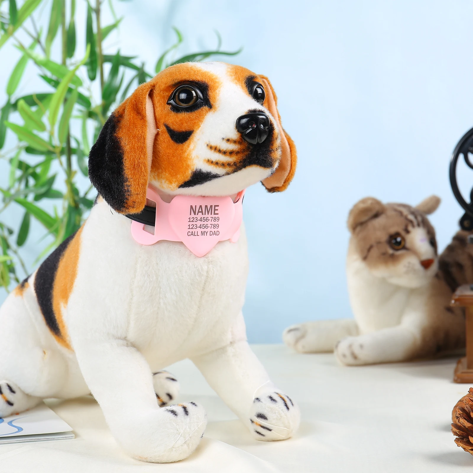 Custom Name Silica Gel Blank Airtag Holder Dog Tag Personalized ID Heart Air Tag Dog Collar