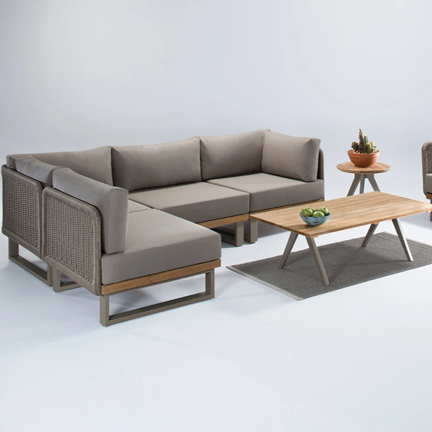 Luxry sofa set with comfortable cushion white outdoor sofa for hotel and home garden