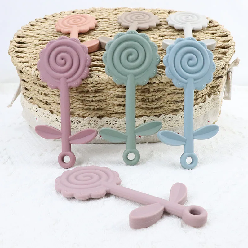 2024 Newest Baby Chew Toys For Babies 3 Months Teether Silicone Teething Sunflower Baby Teething Toys