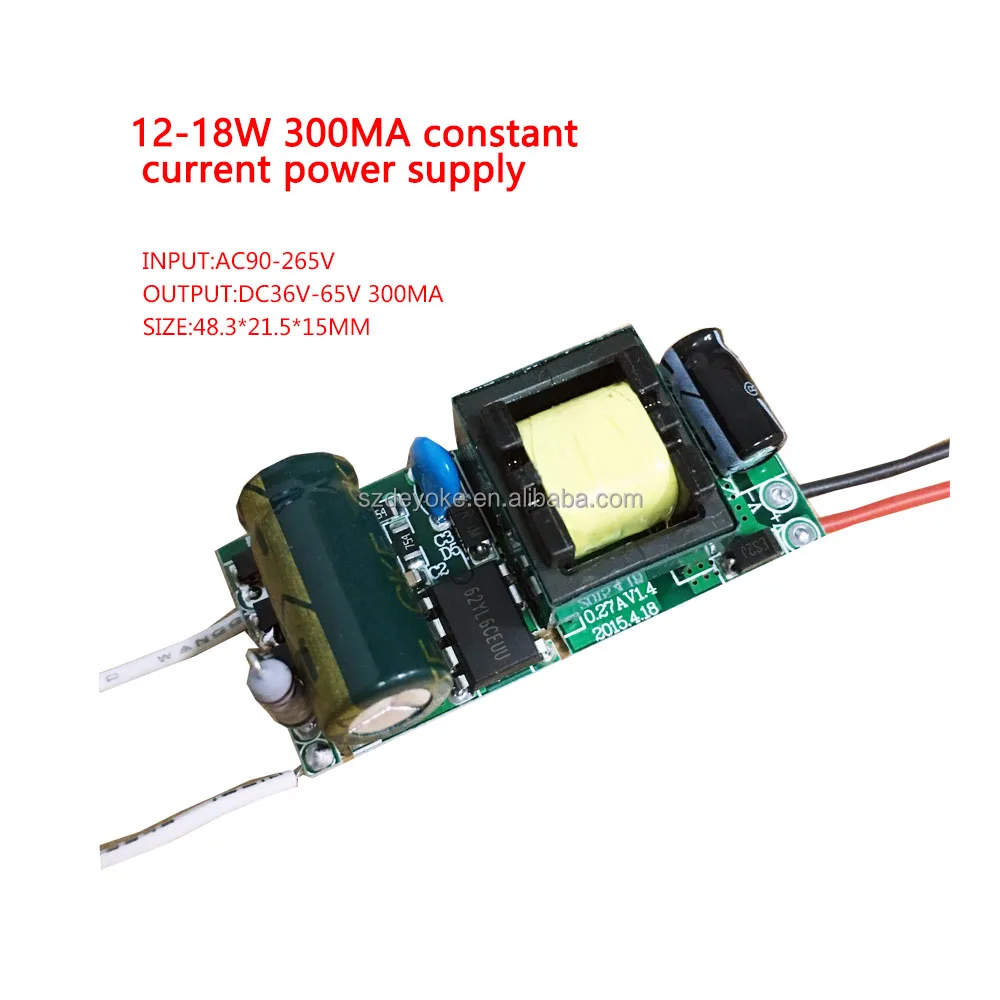 12-18 Вт 300MA AC85 ~ 265V DC36 65V Встроенный CC источник электропитания для Светодиодная лампа-прожектор светодиодный драйвер из djyoke напрямую