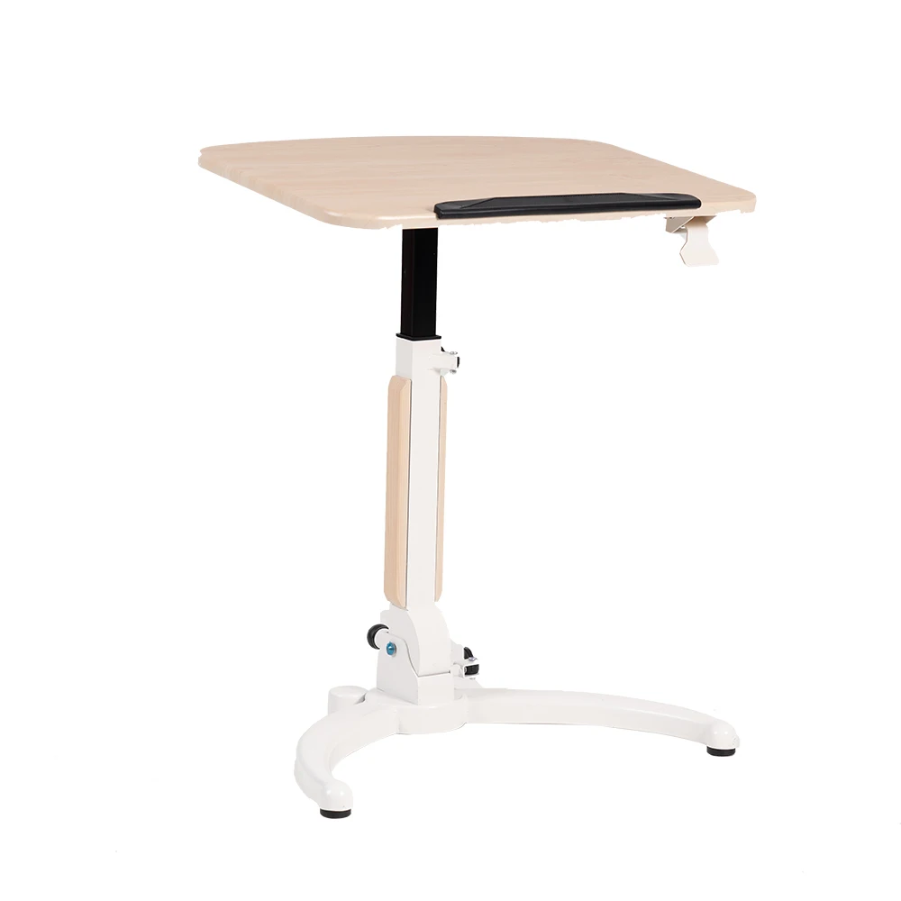 Sit Stand Desk Overbed Work From Home Computer Table With Wheels Gas Spring Height Adjustable Laptop Desk
