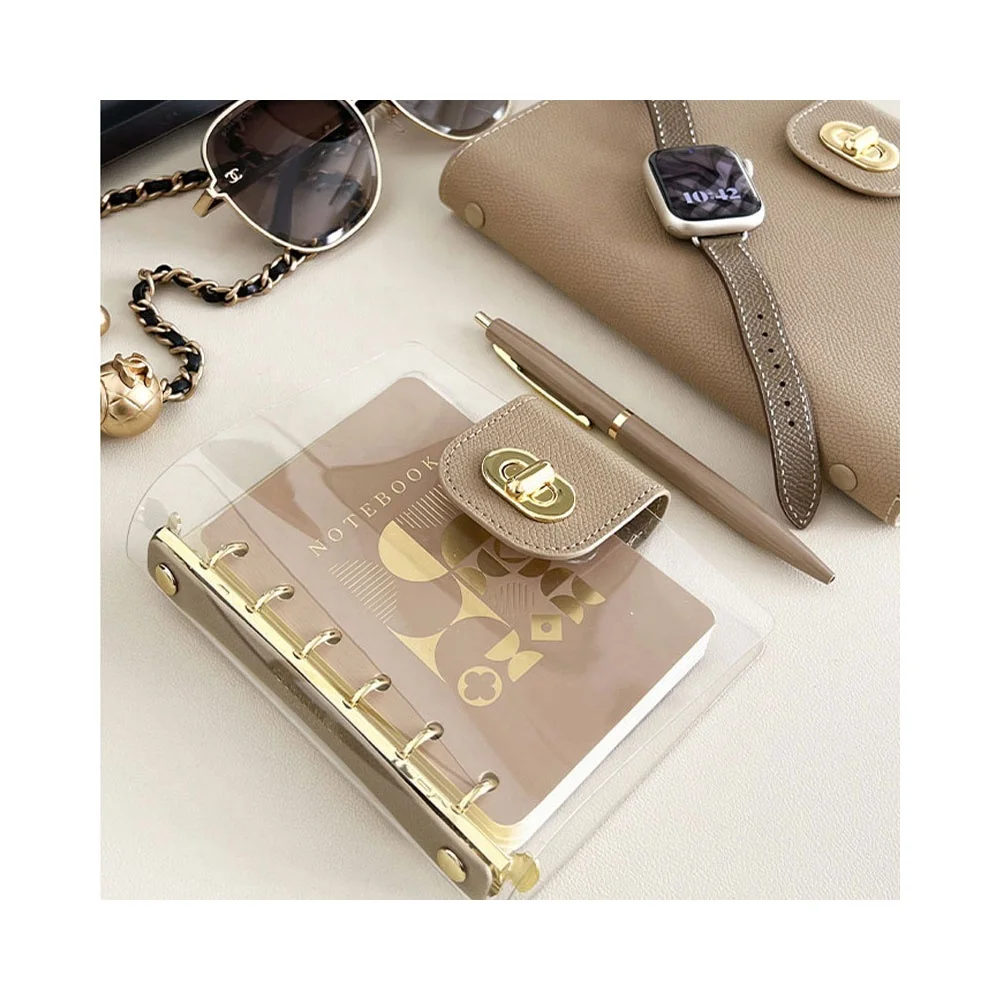 New idea custom logo waterproof clear PVC cover journal A5 A6 A7 organizer refillable ring binder notebook