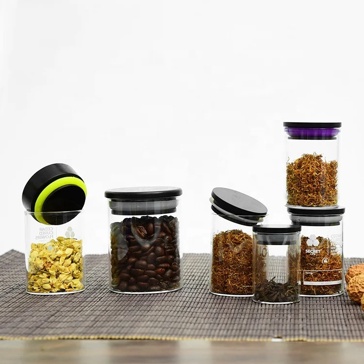 Borosilicate Glass Jar Bamboo Lid Silicon Seal 100Ml 60Ml Glass Jars Bamboo Lids Food Storage Glass Jar