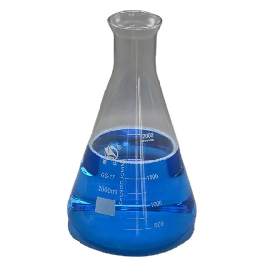 SHUNIU 2000ml manufacturer school lab 3.3 material high borosilicate glass transparent mouth erlenmeyer flask conical flask