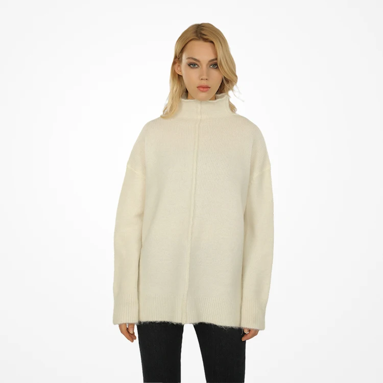 2021 New Design Customize Knitted Winter Cashmere Wool Pullovers Sweater Momen Turtle Neck Pullover