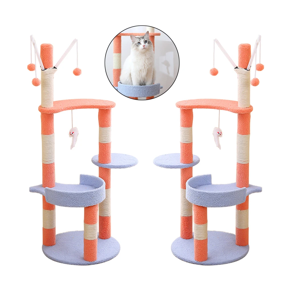 Cat Tree Tower for Indoor Cats with Sisal Scratching Posts and 3 Platform