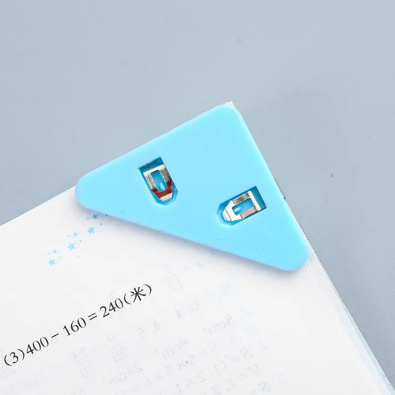 Cute color triangle stationery corner student book protection folder snack sealing clip triangle ticket folder
