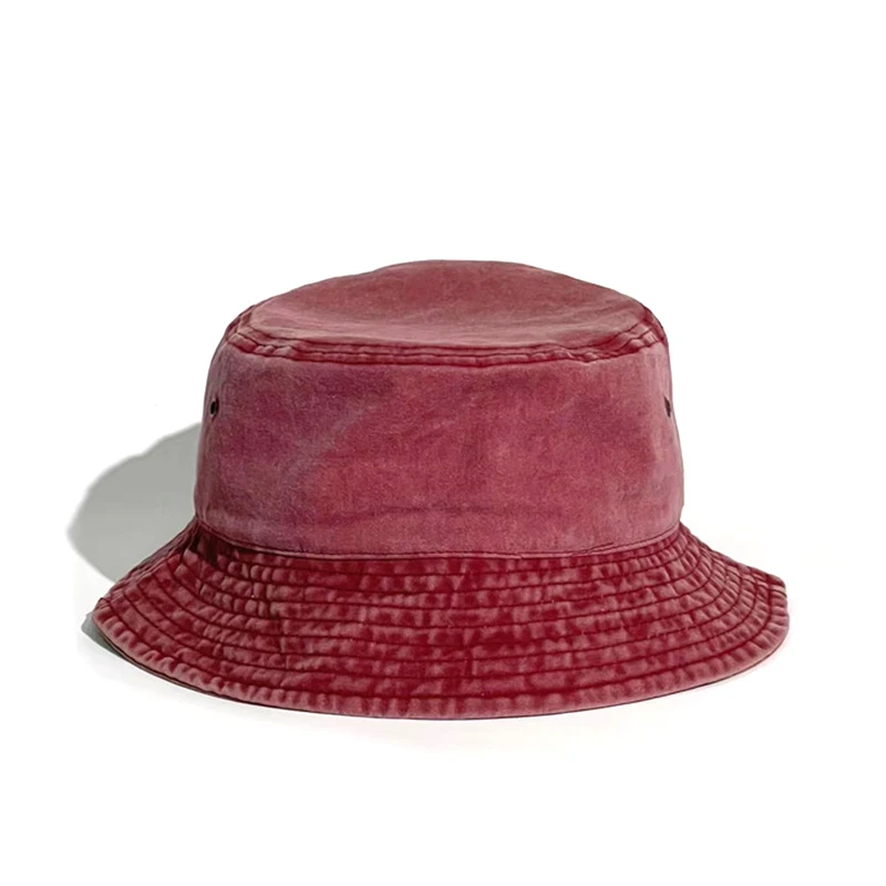 Рыбацкий хлопок, винтажная потертая объемная 3d вышивка логотипа, джинсовый дизайн на заказ, ваша собственная Панама