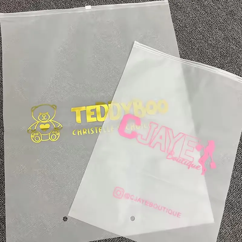 CTCX Custom Frosted Matte Black Clothing Zipper Bags Print Matte Ziplock Zip Lock Bag Clothes Packaging Zipper Bag
