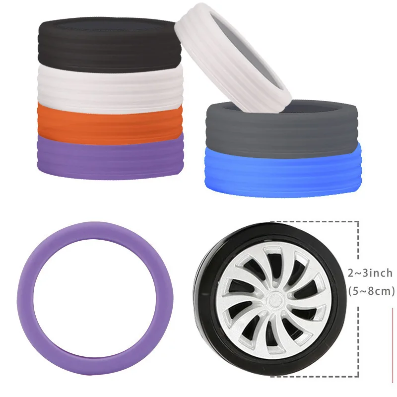 Silicone Luggage Wheel Covers for Suitcases Luggage Wheel Cover Protector Soft Silicone Wheel Covers for Suitcase