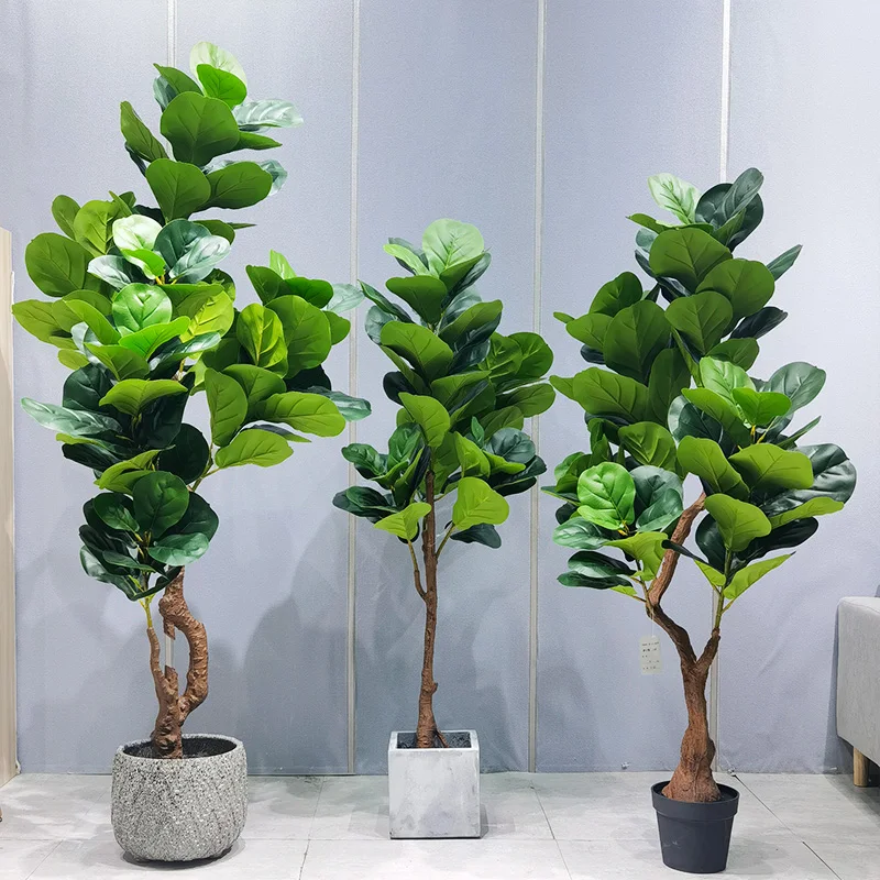 Hot Sale Artificial Fiddle Leaf Fig Tree180cm Popular Artificial Bonsai Ficus Tree for Home Decoration Pots Plastic Accept 10pcs
