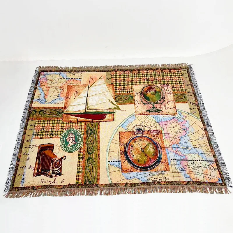 ins new design sofa outdoor camping Bohemian carpet jacquard thread blanket