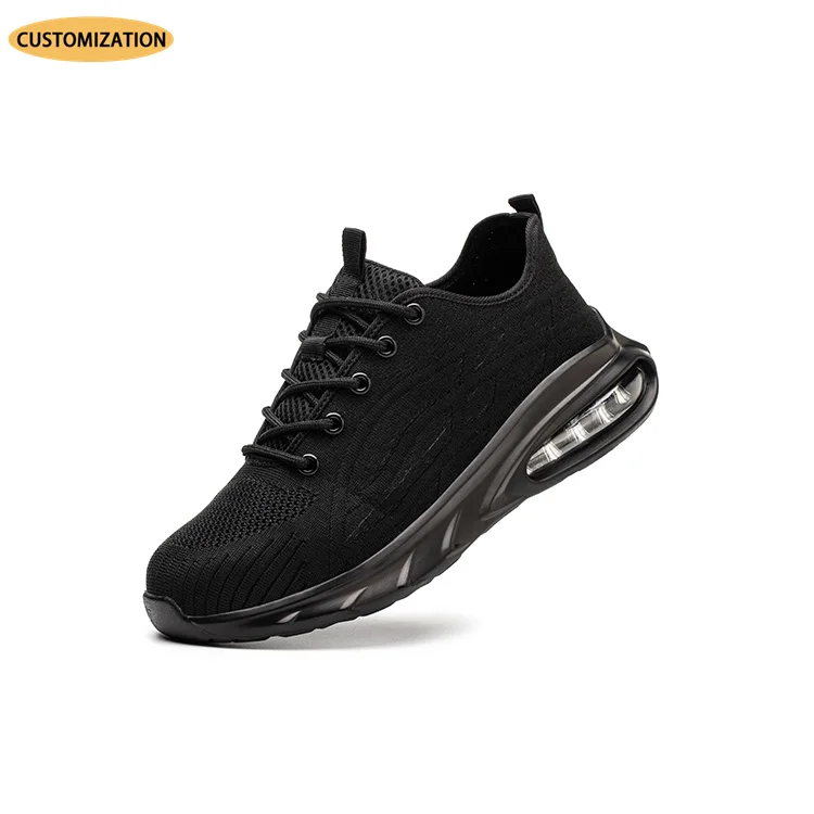 sport men steel toe safety shoes  rubber outsole safety sport shoes steel toe Fly Weaving Safety Shoes