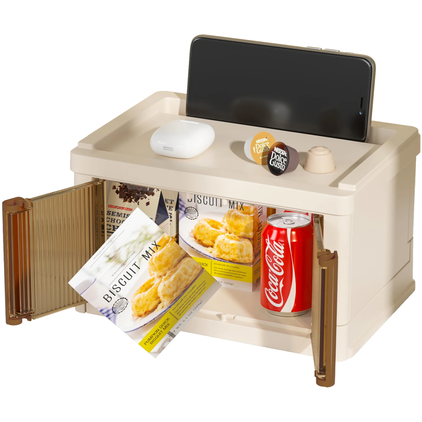 Мини-органайзер HAIXIN современный дизайн складываемый двухдверный пластиковый ящик для хранения прямоугольной формы складной экологически чистый материал PS